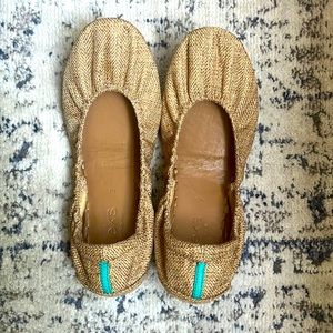 Tieks Brentwood burlap natural ballet flats tan beige 7 women's
